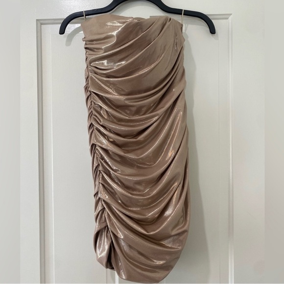 Zara NWT Ruched strapless dress - Picture 5 of 9